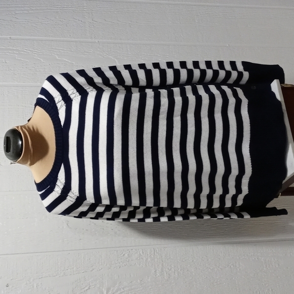 NWT Nautical sweater navy blue and white long sleeve side button XL - Picture 3 of 13